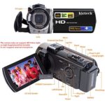 Video Camera Camcorder Digital YouTube Vlogging Camera Recorder kicteck Full HD 1080P 15FPS 24MP 3.0 Inch 270 Degree Rotation LCD 16X Digital Zoom Camcorder with 2 Batteries(604s)