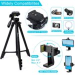 Endurax 60” Camera Phone Tripod Stand for DSLR Canon Nikon with Universal Phone Mount, Bubble Level and Carry Bag