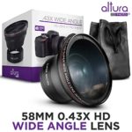 58MM 0.43x Altura Photo Professional HD Wide Angle Lens (w/Macro Portion) for Canon EOS 70D 77D 80D Rebel T7 T7i T6i T6s T6 SL2 SL3 DSLR Cameras