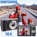 IEBRT Digital Camera,Video Camera 1080P Mini Camera Vlogging Camera LCD Screen 16X Digital Zoom 36MP Rechargeable Point and Shoot Camera for Compact Portable Kids Teens Gift?Black?