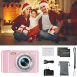 44MP Small Digital Camera for Photography Beginners, 2.7K Vlogging Camera 2.88″ IPS 16X Digital Zoom Point and Shoot Camera for Kids Teens Christmas,Thanksgiving Days,Birthdays Gift (Pink)