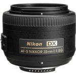 Nikon AF-S DX NIKKOR 35mm f/1.8G Lens with Auto Focus for Nikon DSLR Cameras,2183,Black