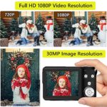 Digital Camera,30MP Compact Camera,2.7 inch Pocket Camera,Rechargeable Small Digital Camera for Kids,Students,School,Children,Photography with 8X Zoom (32GB SD Card Included)