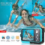 Underwater Camera FHD 2.7K 48 MP Waterproof Digital Camera Selfie Dual Screen Full-Color LCD Displays Waterproof Digital Camera for Snorkeling (806BC)