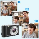IEBRT Ultra HD Digital Camera,1080P Mini Kid Vlogging Camera Video Camera LCD Screen 16X Digital Zoom 36MP Rechargeable Point and Shoot Camera for Compact Portable Kids Teens Gift (2.4 inch red)