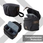 Camera Bag, BAGSMART SLR DSLR Canvas Camera Case, Vintage Padded Shoulder Bag with Rain Cover for Women, Men, Black