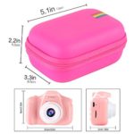 Leayjeen Kids Camera Case for Seckton/OMZER/OMWay Kids Camera Gifts for 4-8 Year Old Girls. Shockproof Storage Box fits for Toys Cameras(Case Only) (Pink)