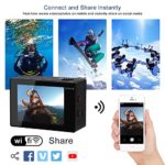 Action Camera 4K,Underwater WiFi EIS Waterproof Anti-Shaking Action Sport Camera with 20MP 170° Wide-Angle Professional Lens,2 Rechargeable Batteries,Remote Control for Vlog,Sports,Home Video-Taking.