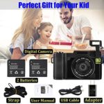 Digital Camera Vlogging Camera 30MP Full HD 2.7K Vlog Camera with Flip Screen 3 Inch Screen Vlog Camera for YouTube with 2 Batteries