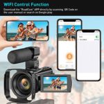 Video Camera 4K Camcorder Ultra HD 48MP Vlogging Camera for YouTube WiFi Night Vision Camcorder Touch Screen 16X Digital Zoom Vlog Camera Recorder with Microphone Remote Stabilizer Hood Batteries