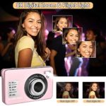 Digital Camera HD 1080P Vlogging Camera 30 MP Mini Cheap Camera 2.7 Inch LCD Screen Camera with 8X Digital Zoom Compact Cameras for Adult, Kids, Beginners (Pink)