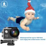 Action Camera Davola 1080P WiFi Sports Camera 12MP Underwater Waterproof Camera with Wide-Angle Lens and Mounting Accessory Kits