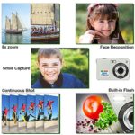 HD Mini Digital Cameras for Kids Teens Beginners,Point and Shoot Digital Video Cameras-Travel,Camping,Gift (Silver)