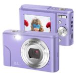 IEBRT Ultra HD Digital Camera,1080P Mini Kid Camera Vlogging Camera Video Camera LCD Screen 16X Digital Zoom 36MP Rechargeable Point and Shoot Camera for Compact Portable Kids Teens Gifts?Purple?