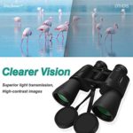 SkyGenius 10 x 50 Powerful Binoculars for Adults Durable Full-Size Clear Binoculars for Bird Watching Travel Sightseeing Hunting Wildlife Watching Outdoor Sports Games and Concerts