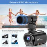 Video Camera Camcorder YouTube Vlogging Camera FHD 1080P 30FPS 24MP 16X Digital Zoom 3″ LCD 270 Degrees Rotatable Screen Digital Camera Recorder with Microphone,Remote Control,2 Batteries