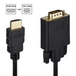 HDMI to VGA, HDMI to VGA Cable (Male to Male) Compatible for Computer, Desktop, Laptop, PC, Monitor, Projector, HDTV, Chromebook, Raspberry Pi, Roku, Xbox and More (10 Feet/3 Meters)