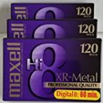 MAXELL Hi 8 XR Metal (P6-120XR) 120m Camcorder Tapes Digital 8: 60 MIN – 3 PACK