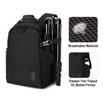 BAGSMART Camera Backpack, DSLR SLR Camera Bag Fits up to 13.3 Inch Laptop Water Resistant with Rain Cover, Tripod Holder for Women and Men, Black