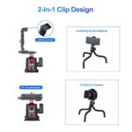 ULANZI Camera Tripod, Mini Flexible Tripod Stand with Hidden Phone Holder w Cold Shoe Mount, 1/4” Screw for Magic Arm, Universal for iPhone 11 Pro Max XS Max X 8 7 Samsung Canon Nikon Sony Cameras