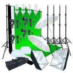 Linco Lincostore Photo Video Studio Light Kit AM169 – Including 3 Color Backdrops (Black/White/Green) Background Screen