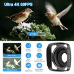 Video Camera Camcorder 4K 60FPS kicteck Ultra HD Digital WiFi Camera 48MP 3 inch Touch Screen Night Vision 16X Digital Zoom Recorder with External Microphone, Remote Control, Lens Hood, Stabilizer