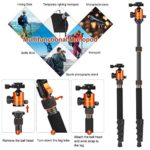 JOILCAN 81” Tripod, Aluminum Camera Tripod for DSLR, Compact Tripod Monopod 360° Panorama Ball Head with 2 Quick Release Plates, 16.5” When Folded, 25 lbs Loads -Orange