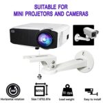 Angle Adjustable Projector Mount,2-Be-Best Mini Projector Wall Mount, Projector Hanger with Load 7.8 lbs Length 7.9″ 360 Degree Rotation 1/4 Mounting Screw Projector Mount White
