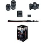 Canon EOS M50 Mirrorless 4K Vlogging Camera Bundle Kit with EF-M15-45mm + EF-M 55-200mm Lenses, Black & Accessories Starter Kit for EOS M50 Mark II, M50, M200