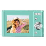 IEBRT Mini Digital Camera with Full Hd 1080p 2.4 Inch and 16x Digital Zoom LCD Screen Pocket YouTube Vlogging Camera for Kids Adult Beginners (Green)