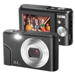 IEBRT Ultra HD Digital Camera,1080P Mini Kid Camera Vlogging Camera Video Camera LCD Screen 16X Digital Zoom 36MP Rechargeable Point and Shoot Camera for Compact Portable Kids Teens Gifts?Black?