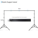 LimoStudio Photo Video Chromakey Green Screen Background Support System with 10′ x 20′ Green Muslin Backdrop 660W Bulb Umbrella Lighting Kit, AGG408