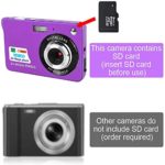 Digital Camera,24 Mega pixels 2.4 Inch HD Camera for Backpacking Rechargeable Mini Camera Students Cameras Pocket Cameras Digital with Zoom Compact Cameras for Photography(32GB SD Card Included)