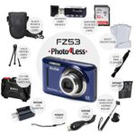 Kodak PIXPRO FZ53 16.15MP Digital Camera + 32GB Memory Card + Point and Shoot Camera Case + Extendable Monopod + Lens Cleaning Pen + LCD Screen Protectors + Table Top Tripod – Ultimate Bundle (Blue)