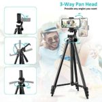 Phone Tripod, 51″ Tripod for iPhone Cell Phone Tripod with Phone Holder and Remote Shutter, Compatible with iPhone/Android, Perfect for Selfies/Video Recording/Vlogging/Live Streaming