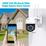 Security Camera Outdoor Conico 1080P WiFi Home Surveillance Camera with Pan/Tilt, Color Night Vision, 2-Way Audio, Motion Detection, IP66 Weatherproof with Alexa