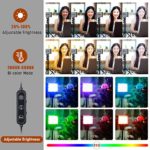 2 Packs RGB 2600K-6000K Video Conference Lighting Kit LED Video Tabletop Light Kit with 45cm Light Stand,USB Powered Fill Light for Tiktok/Game Streaming/YouTube/Photo Video Studio Shooting