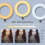 Inkeltech Ring Light – 18 inch 60 W Dimmable LED Ring Light Kit with Stand – Adjustable 3000-6000 K Color Temperature Lighting for Vlog, Makeup, YouTube, Camera, Photo, Video – Control with Remote