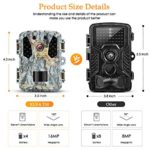 KUFA Mini Trail Camera 16MP 1080P, Free 32GB SD Card,Game Camera w Infrared Sensors 120° No Glow IR Night Vision Motion Activated, 2” LCD, IP65 Waterproof