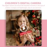 ARTIBETTER Pink Kids Selfie Camera 800W Cartoon Camera Toy Shockproof Digital Camera Single- Lens Reflex Camera Toy Christmas Birthday Gifts
