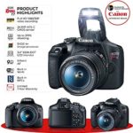 Canon EOS Rebel T7 DSLR Camera + EF-S 18-55mm f/3.5-5.6 is II + EF 75-300mm f/4-5.6 III Lens + Case + 2X 64GB Memory Card + 58mm Wide Angle & Telephoto Lens + Flash + Tripod + 3 Piece Filter Kit