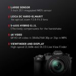 Panasonic LUMIX FZ1000 II 20.1MP Digital Camera, 16x 25-400mm LEICA DC Lens, 4K Video, Optical Image Stabilizer and 3.0-inch Display – Point and Shoot Camera – DC-FZ1000M2 (Black)