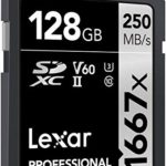 Lexar Professional 1667x 128GB SDXC UHS-II Card, Up To 250MB/s Read, for Professional Photographer, Videographer, Enthusiast (LSD128CBNA1667)