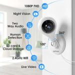 Security Camera Indoor, NETVUE 1080P Home Security Camera with Phone APP, Baby Monitor and Pet Camera with 2-Way Audio, 2.4GHz WiFi Camera with Night Vision, AI Motion Detection, Work with Alexa