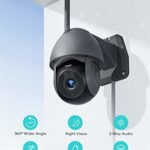 Voger Security Camera Outdoor, Home Security Camera System with 360° View 1080P WiFi Surveillance Camera Indoor with Motion Detection, Night Vision, 2-Way Audio, IP66 Weatherproof Works with Alexa