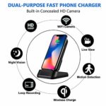 Hidden Camera WiFi Spy Camera- Wireless Phone Charger, 1080P HD Indoor Security Cam with Motion Detection Alert, 7/24 Remotely Watch Live Streaming for Pet/Nanny/Baby/Employee Monitoring – by Kaposev