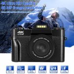 4K Digital Camera 48MP Camera Vlogging Camera with YouTube 30FPS Video Camera Camcorder 16X Digital Zoom Vlog Camera with Flip Screen Camera with 32GB SD Card and 2 Batteries(NO WiFi & Fixed Focus)…
