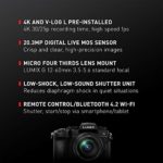 Panasonic LUMIX G95 20.3 Megapixel Mirrorless Camera, 12-60mm F3.5-5.6 Micro Four Thirds Lens, 5-Axis Dual I.S. 2, 4K 24p 30p Video, Pre-Installed V-Log L, 3” Flip-Out Touchscreen – DC-G95MK (Black)