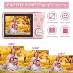 1080P Digital Camera 30MP Camera Compact Camera 2.7 inch Pocket Camera,8X Digital Zoom Rechargeable Small Digital Cameras for Kids, Students, Teens,Beginners with 32GB SD Card and 2 Batteries