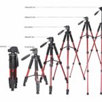 Height 18.5″-55″ Aluminum Alloy Phone Camera Tripod Stand,Portable Compact Lightweight Travel Tripod for Digital Single Lens Reflex Camera with Carry Bag,Load Capacity: 6.6 lbs/3 kg (Red)